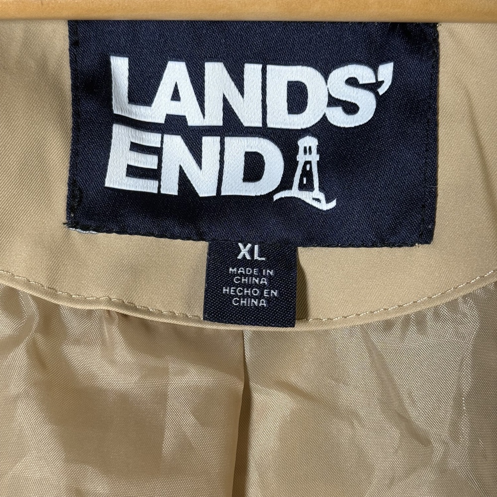 Lands End Jacket Womens Extra Large Hooded Full Zip Beige - Picture 12 of 15